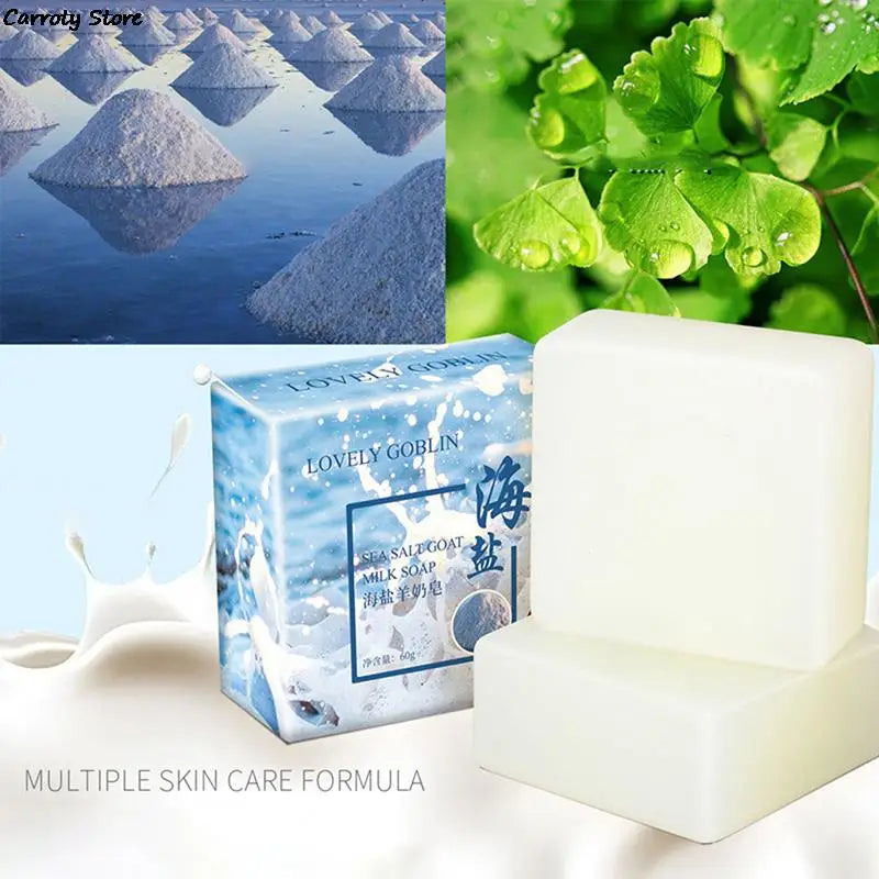 Sea Salt Soap Facial Cleaner Pimple Acne Remover Opens Pores Goat Milk 60g