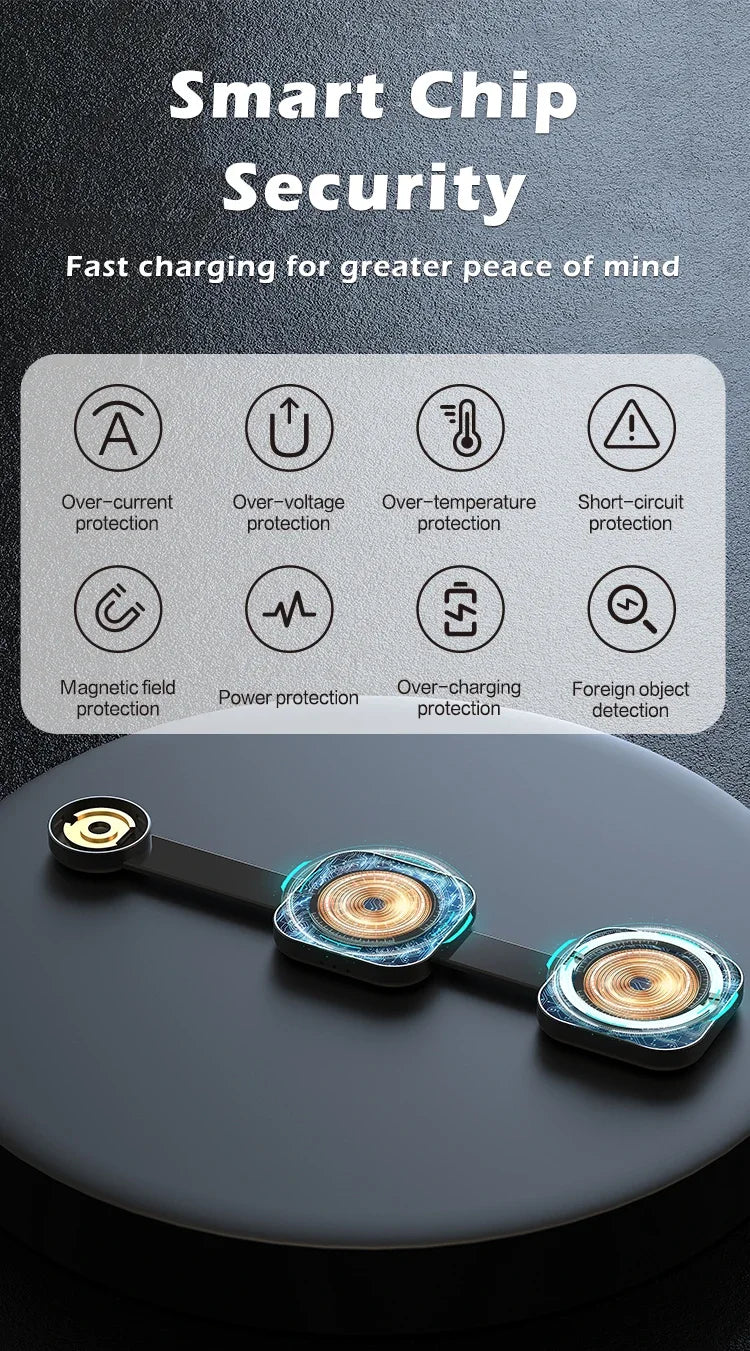 3-in-1 Travel Wireless Charger Foldable Magnetic for IPhone 15 14 13 12 Pro Max,for Apple Watch and AirPods Fast Shipping