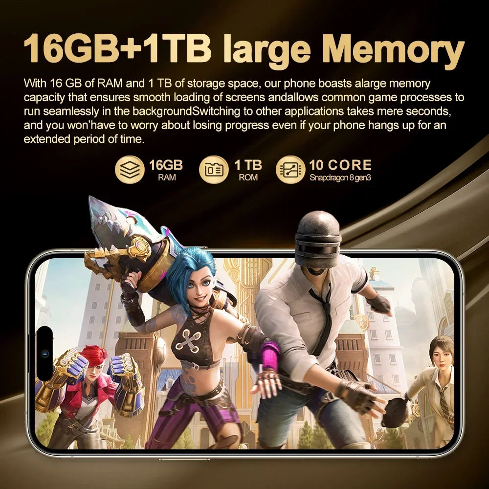 Original Mobile Phones Deals XS16 Pro+ Smartphone 7.3 inch Full Screen 4G 5G Cell Phone 8000mAh Brand New Phones Global Version