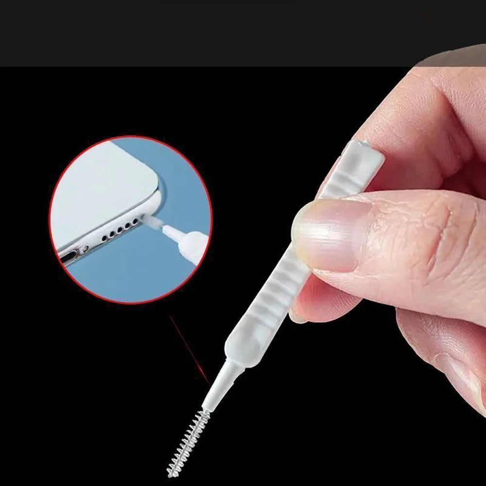 Earphone Accessories Charging Port Cleaning Brush 65mm Dust Hole Clean Mini Brush Bendable Mini Soft Round Brushes Cleaner Sets