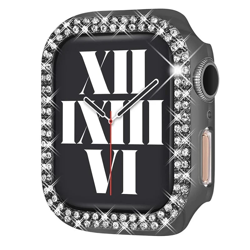 Bling Case for Apple Watch Series 9 8 7 6 5 4 3 2 1 SE(No Screen), Women Glitter Rhinestone Protector Frame.
