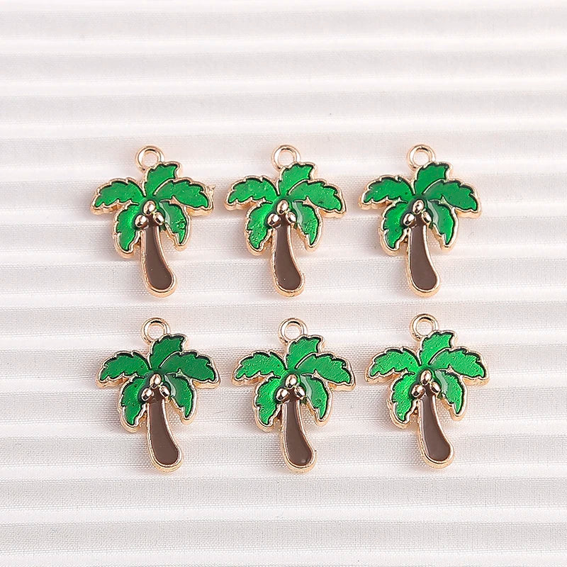 10pcs Cute Plant Charms Enamel Flower Tree Cactus Charms for Jewelry Making DIY Pendants Necklaces Drop Earrings Crafts Supplies