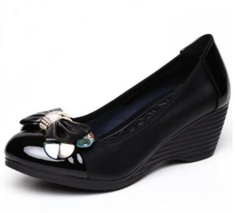 ZXRYXGS Brand Shoes 2024 New Rhinestone Bow Slope with Wild Women High Heel Shoes OL Work Shoes Woman Fashion Shoes High Heels