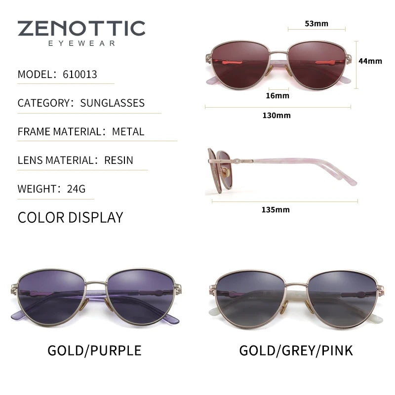 ZENOTTIC Butterfly Sunglasses for Men Women Alloy Coating Driving Shades Cat Eye Eyewear UV400 Goggles Sun Glasses 2023 2024