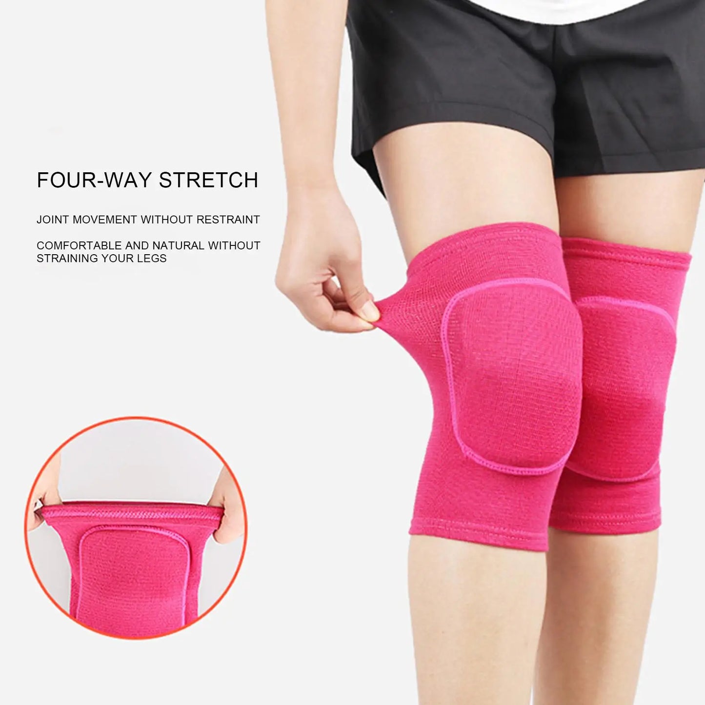 2pcs/set Sports Compression Knee Pads Elastic Knee Protector Thickened Sponge Knees Brace Support For Dancing Workout Training