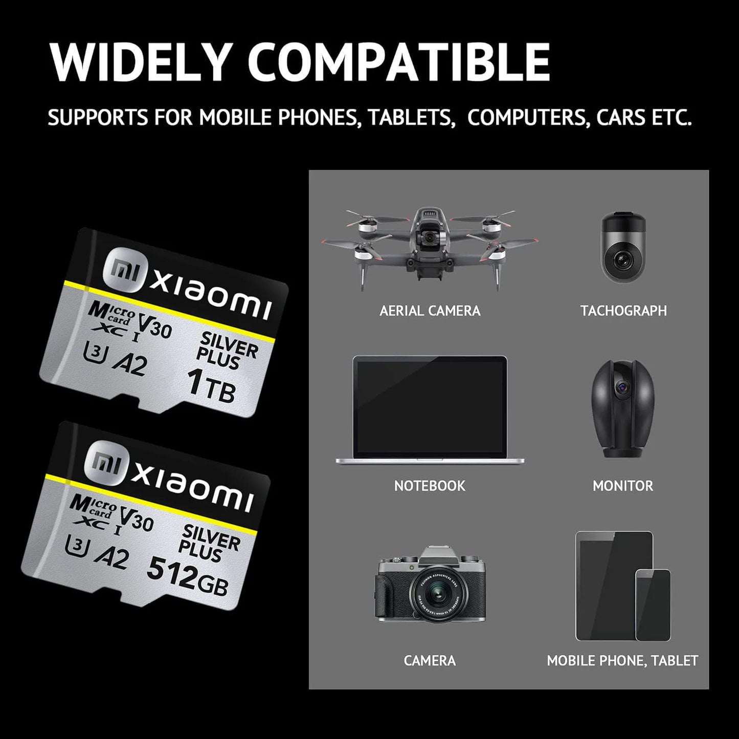 Xiaomi SD Memory Card 1TB 512GB Ultra Micro SD Card 128GB 256GB U3 V30 4K Full HD TF Memory Flash Card For Phone Computer