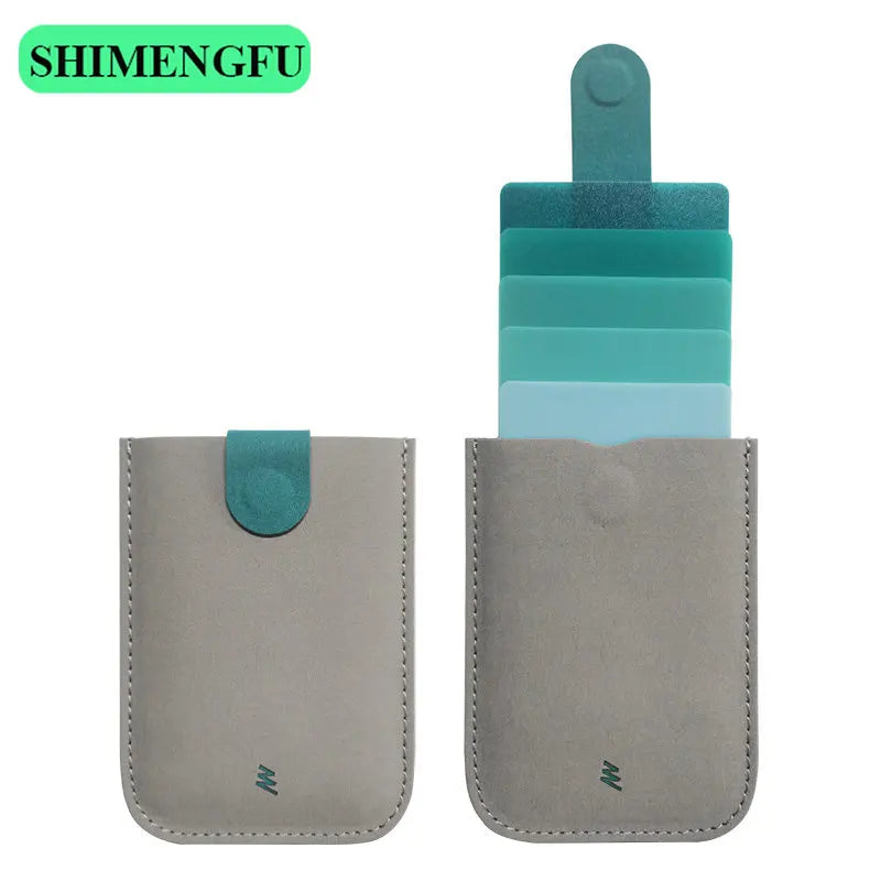 DAX V1 V2 V3 Leather Card Holder Mini Slim Portable Pulled Men Credit Card Wallet Color Gradient 5Card Money Purse Women Handbag