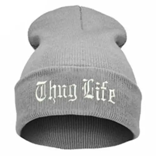 1pcs New West Beach Gangsta THUG LIFE Winter Warm Fashion Beanies Knitted Bonnet Skullies Caps Hip Hop Gorros Knit Hat Bonnets