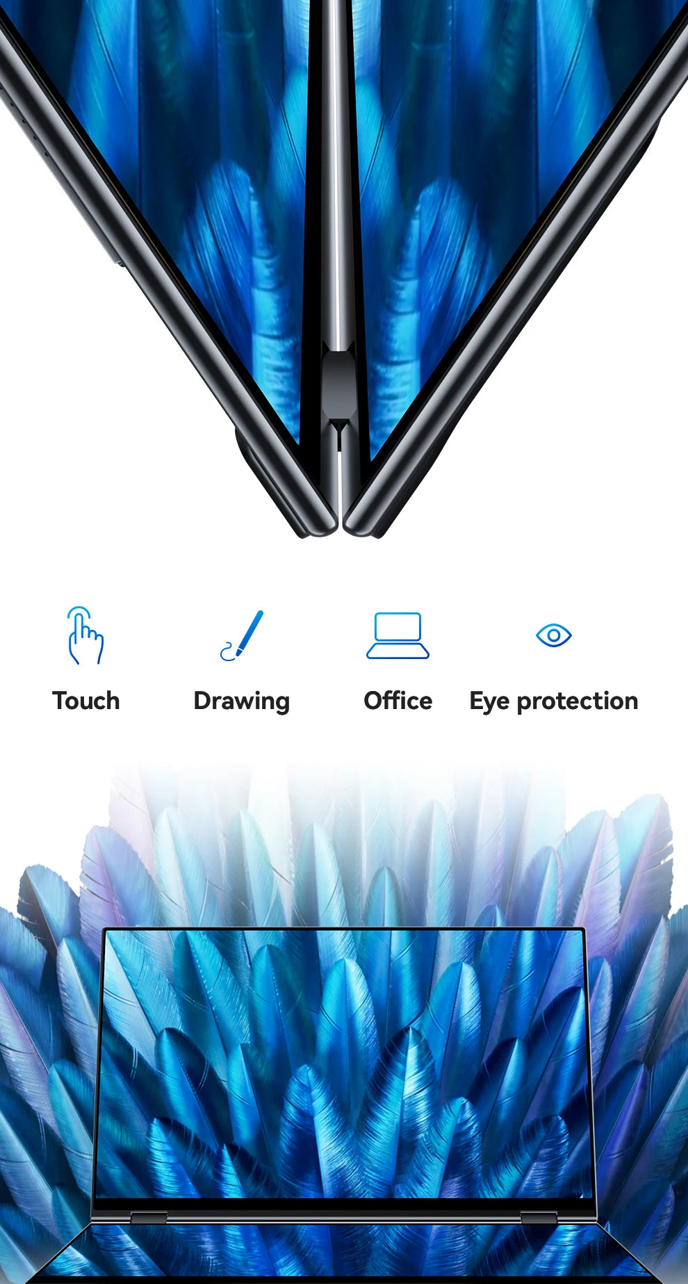 EHOMEWEI Dual Screen Portable Monitor X Series Drive-free Phone-touch FHD 2K 15.6“  16“ For Laptop Windows Macbook