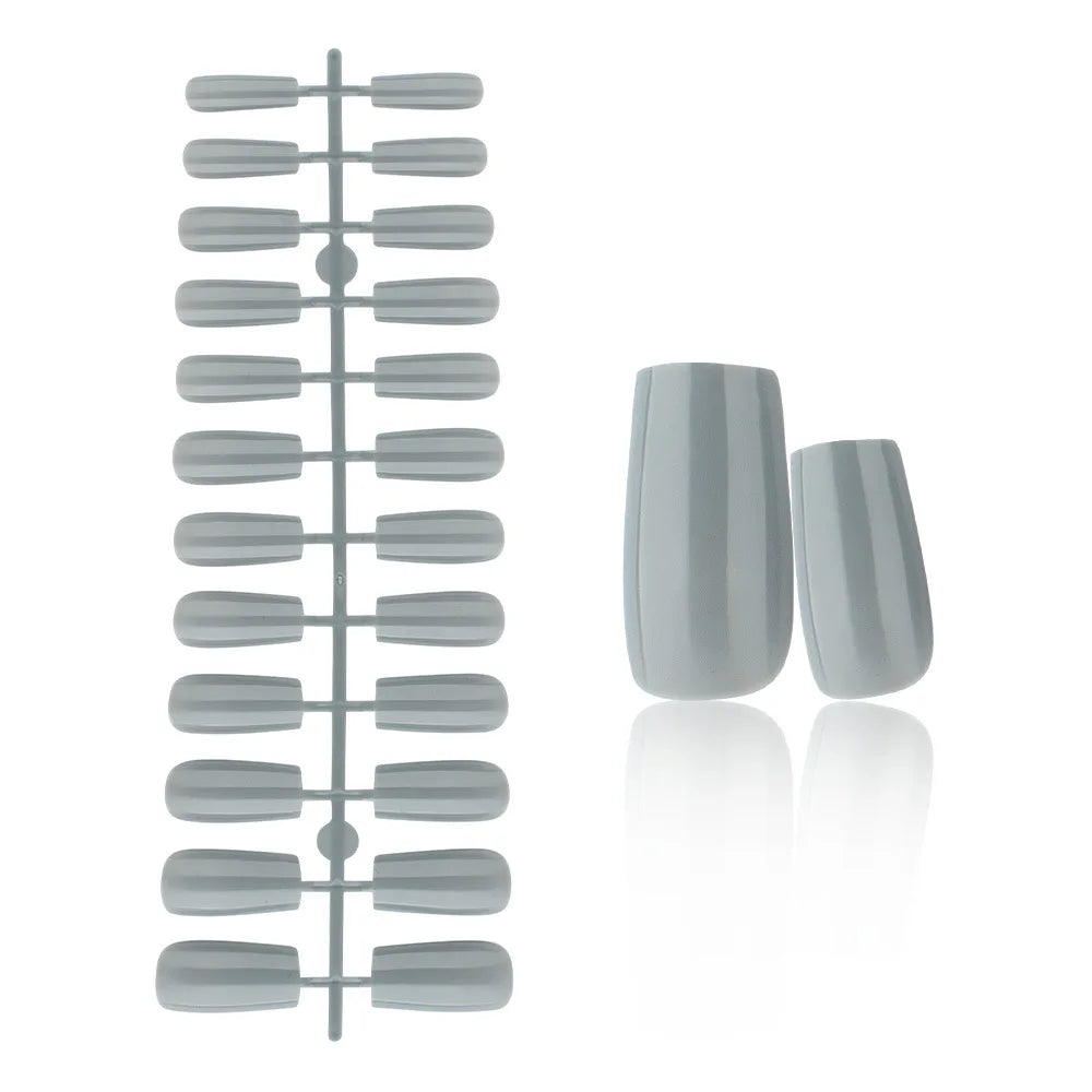 24 Pcs Solid Color Nail Tips Extension System Soft Gel Fake Nail Sculpted Square Full Cover Press on Nail Tips Artificial Nails