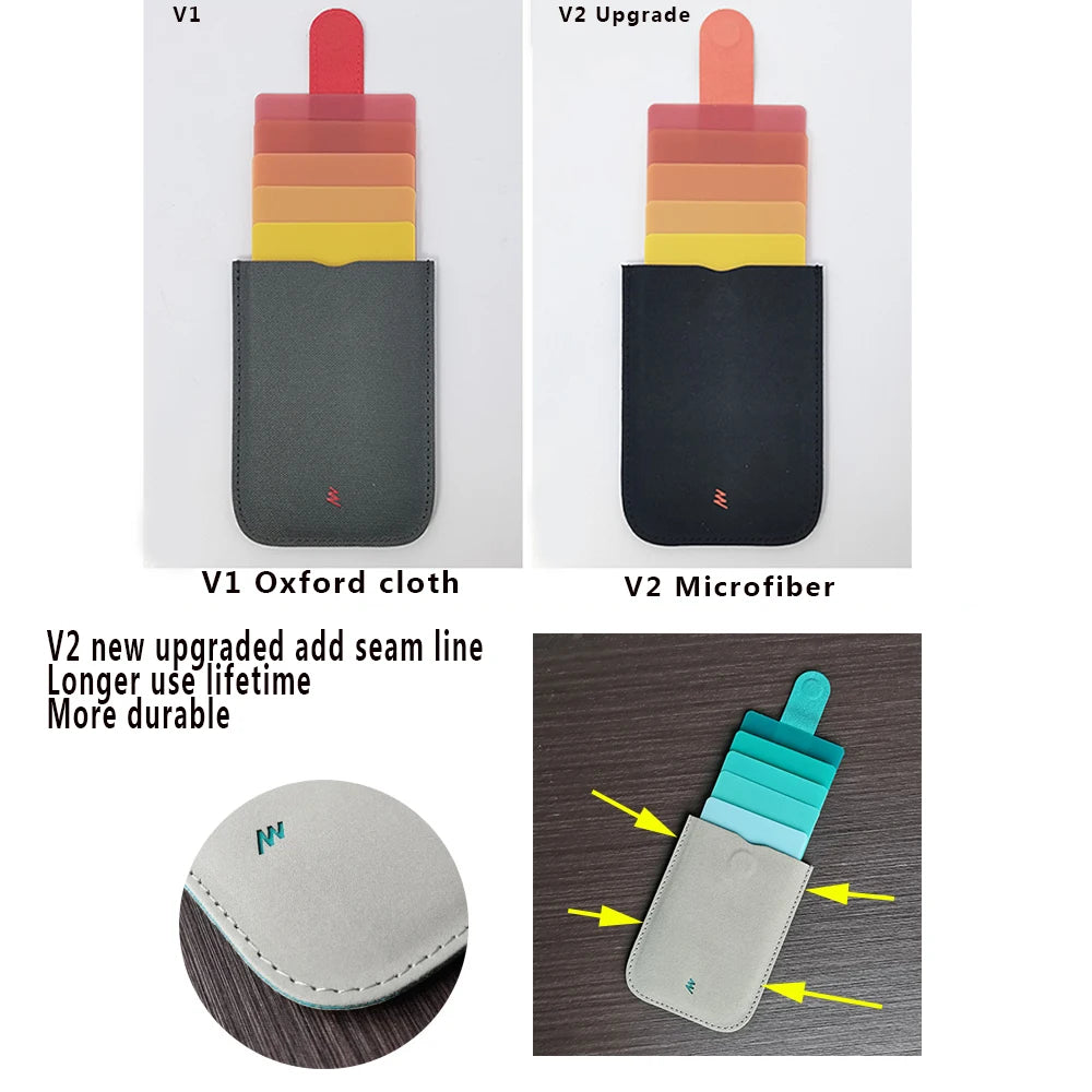 DAX V1 V2 V3 Leather Card Holder Mini Slim Portable Pulled Men Credit Card Wallet Color Gradient 5Card Money Purse Women Handbag