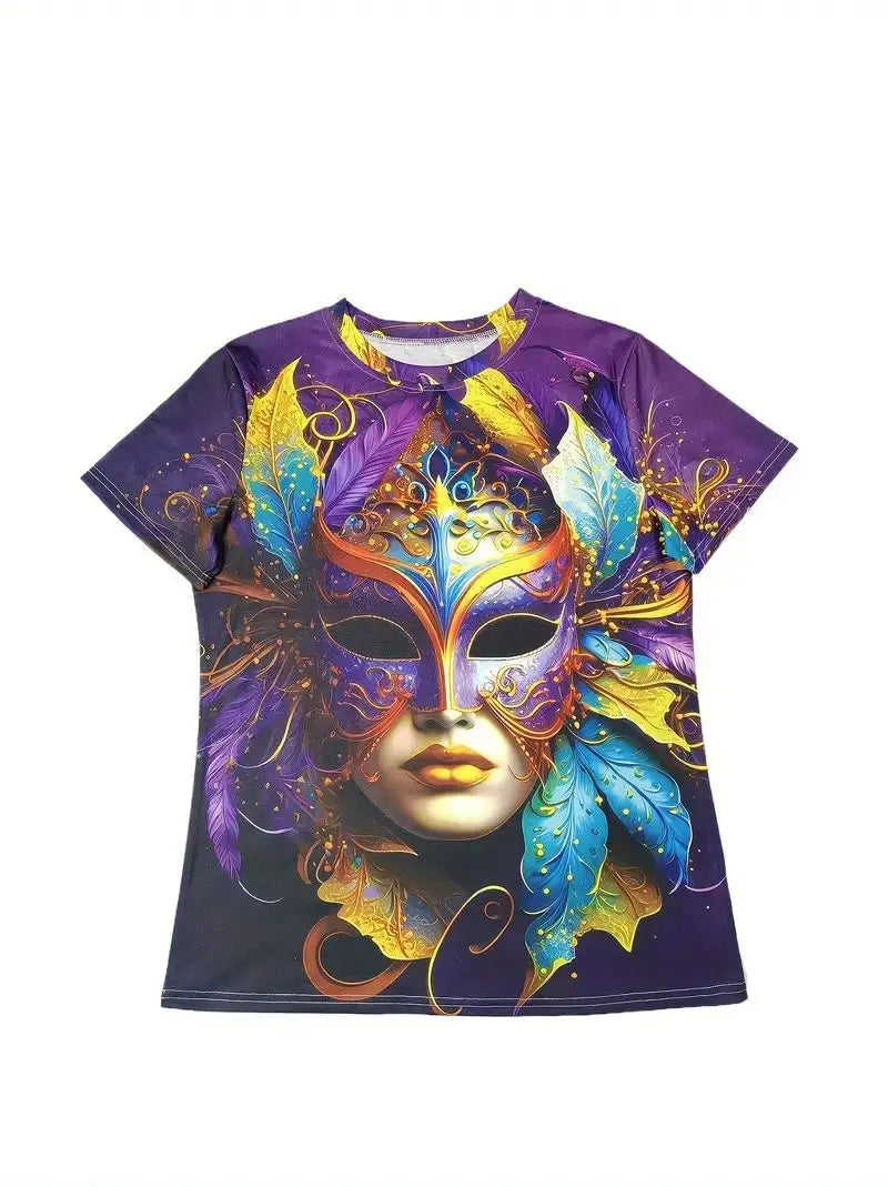 Women Party T Shirts 3d Carnival Printed Top For Woman Gothic Graphic Tees Clothes Winter Holiday T Shirt Summer Casual Clothing