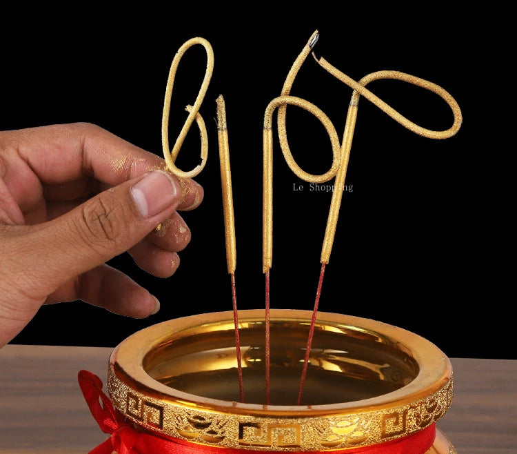 Stick Incense Golden Roll Money Handmade Smoke-free Bamboo Incense Indoor Office Purify Air/an Incense Help Sleep Natural Aroma
