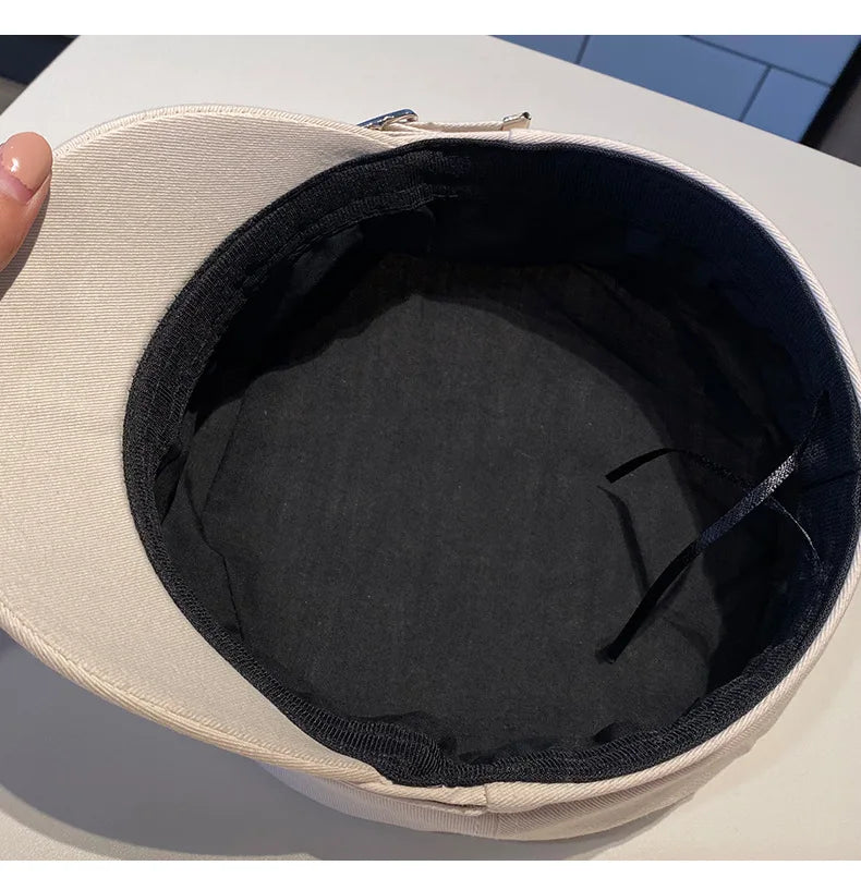 Women's Beret Black Star Hat Spring and Autumn Winter British Retro Fashion New Sea Military Style Korean Caps mother hats