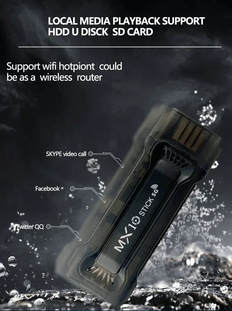 Wholesale MX10 TV Stick RK3228A HDR IPTV 4K Smart TV Dongle Dual Wifi 1GB 8GB 4 Core 64bit Android TV Box With Remote Control