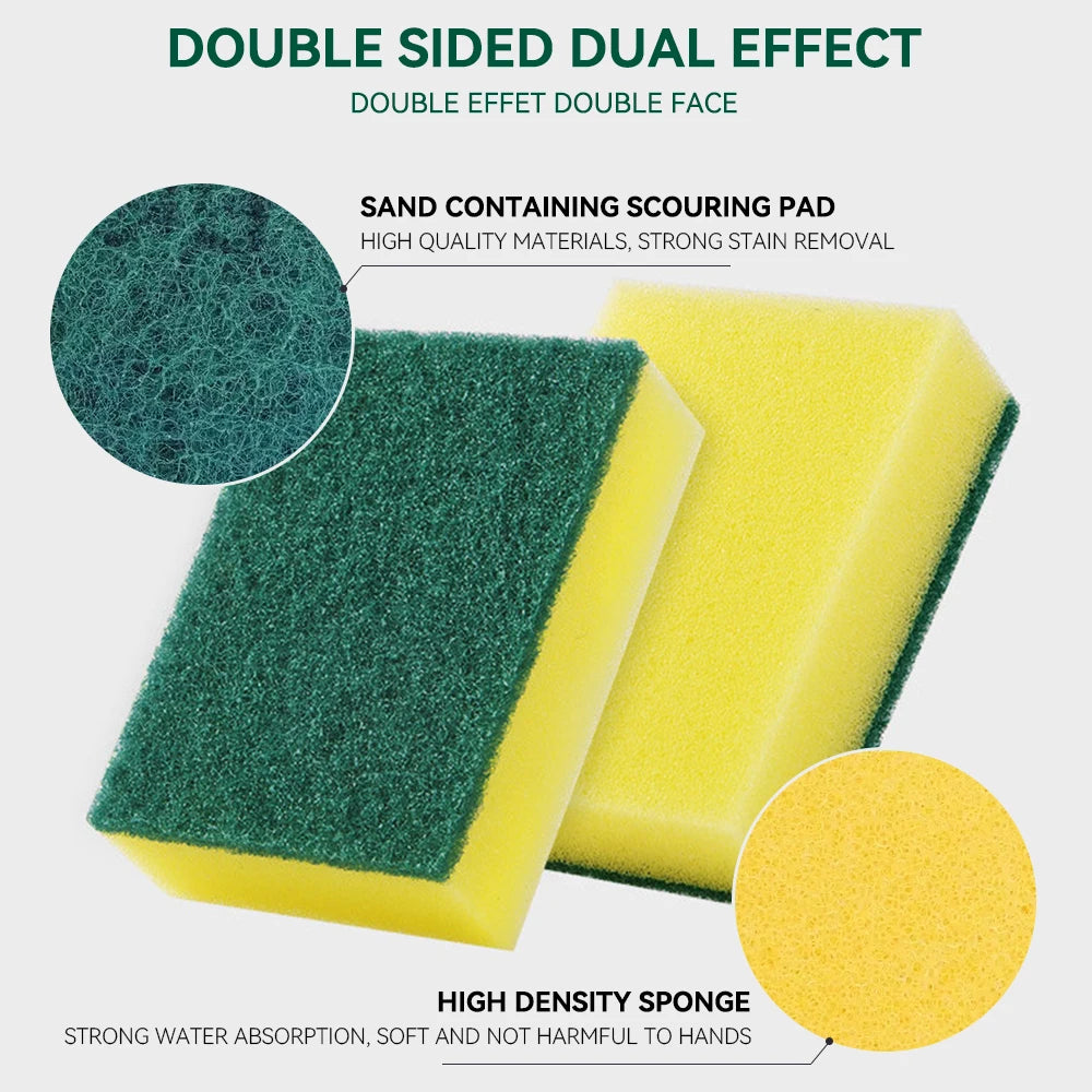 Dishwashing Sponge Reusable Kitchen Cleaning Scouring Pad Washable Scrub Sponge Eco Non-Scratch for Washing Dishes Magic Sponge