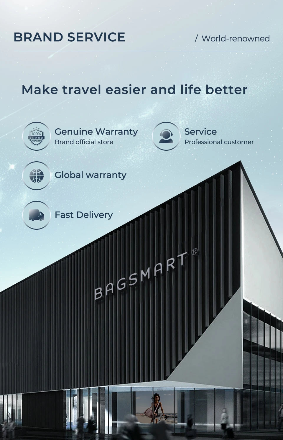 BAGSMART 14.3 in Laptop Backpack Large Capacity Business Briefcase Multi-Function Large Capacity Business Girls School Bag