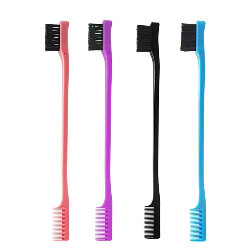 1pc double-sided edge comb control hair brush salon professional accessories 2-in-1 hair styling tool Special for real hair wigs