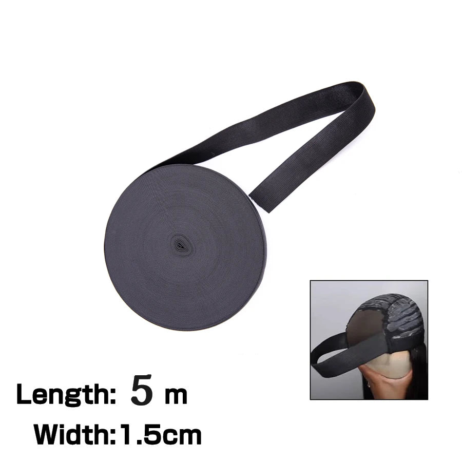 5M/roll Sewing Headband for Wig 5 Sizes Elastic Wig Band for Hold Wig Good Quality DIY Wig Accessories Wig Elastic Band