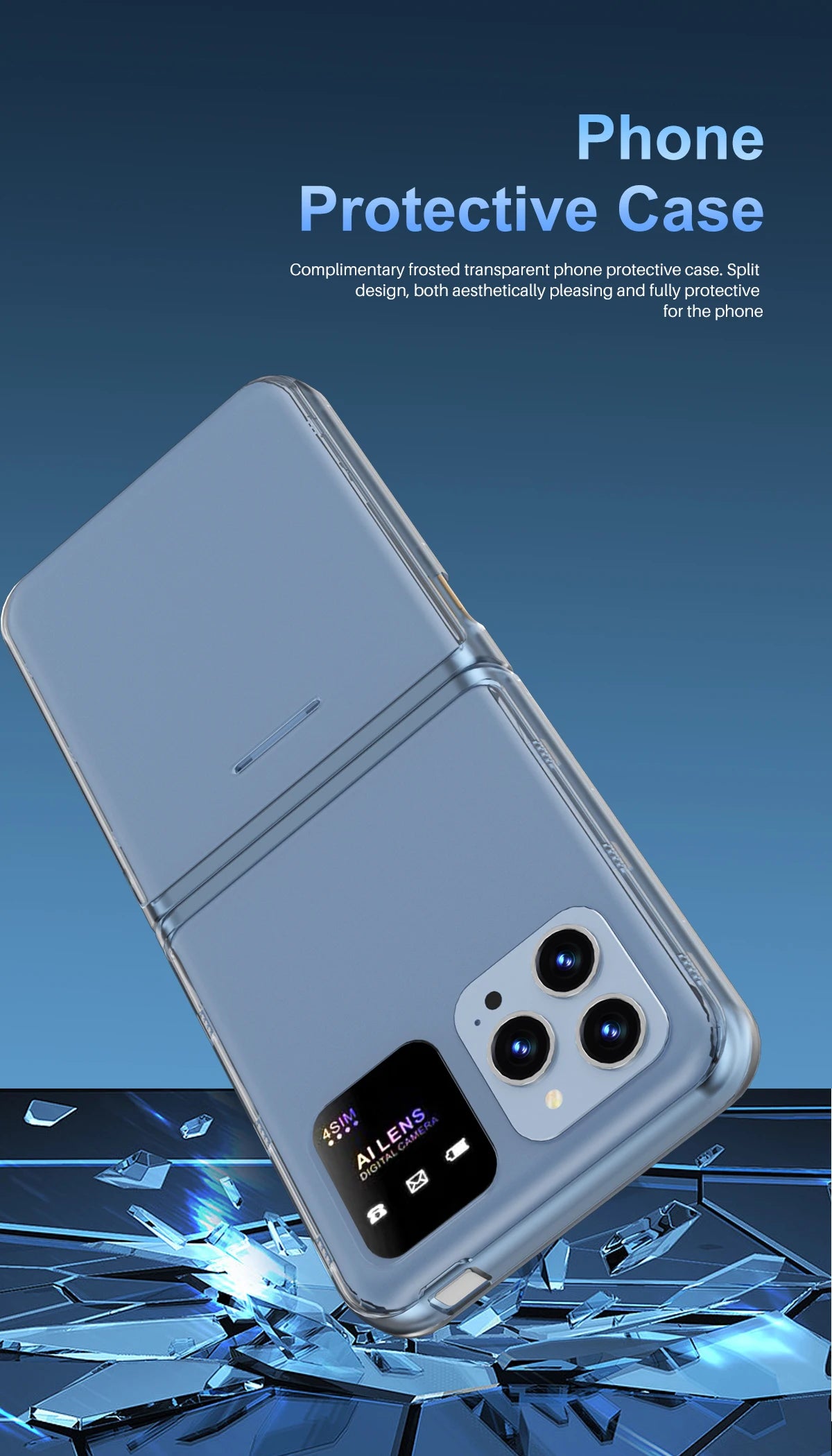 SERVO Flip6 GSM Fold Mobile Phone 4 SIM Card 2.4'' Screen Auto Call Record Button Torch Speed Dial Magic Voice Popular Cellphone