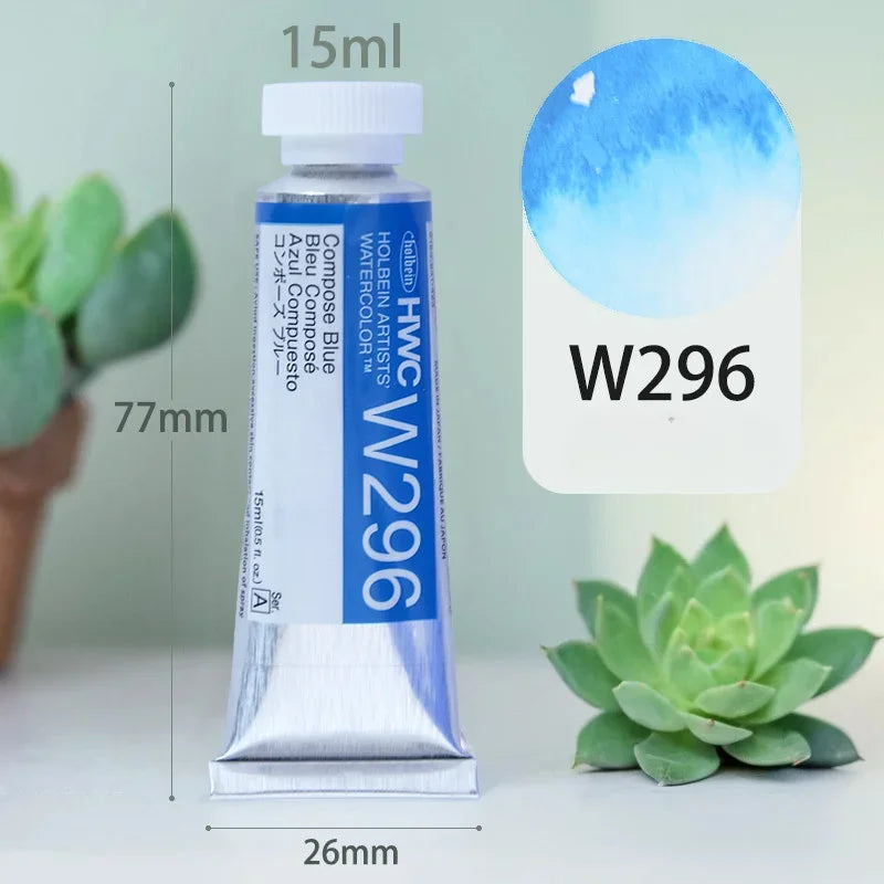 15ml Holbein Liquid Tube Packaging Watercolor Pigment Art Students Outdoor Sketch Speciality Painting Colored Fill Materials