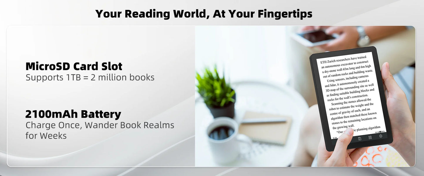 Bigme E-book Reader B6, 6-inch e-ink electronic book, 36-level front light, Android 14 OS built-in Google Play, 4+64GB ereader