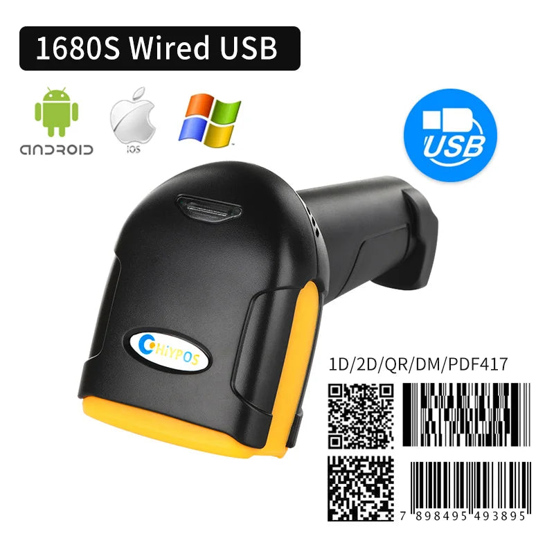 CHIYI 1D/2D Supermarket Handhel Barcode Bar Code Scanner Reader QR PDF417 Bluetooth 2.4G Wireless &Wired USB Platform