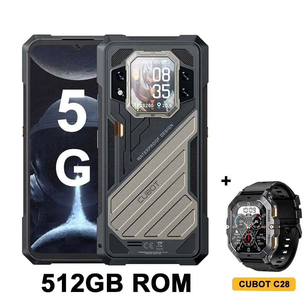 2025 CUBOT KINGKONG X, Rugged Smartphone 5G, 32GB RAM(16GB+16GB), 256/512GB ROM, 10200mAh, 6.583-Inch 120Hz Screen, NFC,WiFi 6,