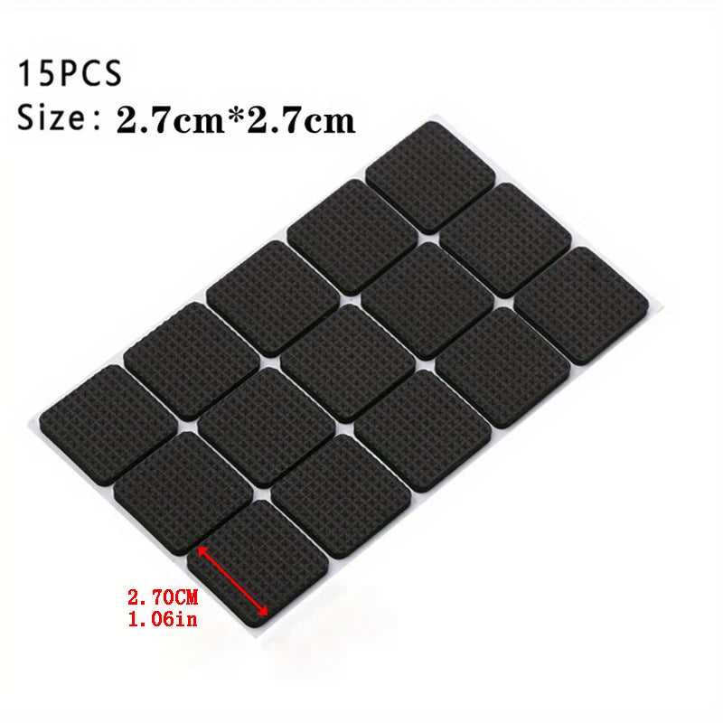 1/6/15/24pcs Furniture Pads, Adhesive Rubber DIY Furniture Feet Pad, Table Legs Stools, Chairs Mats, Table And Chair Foot Protec