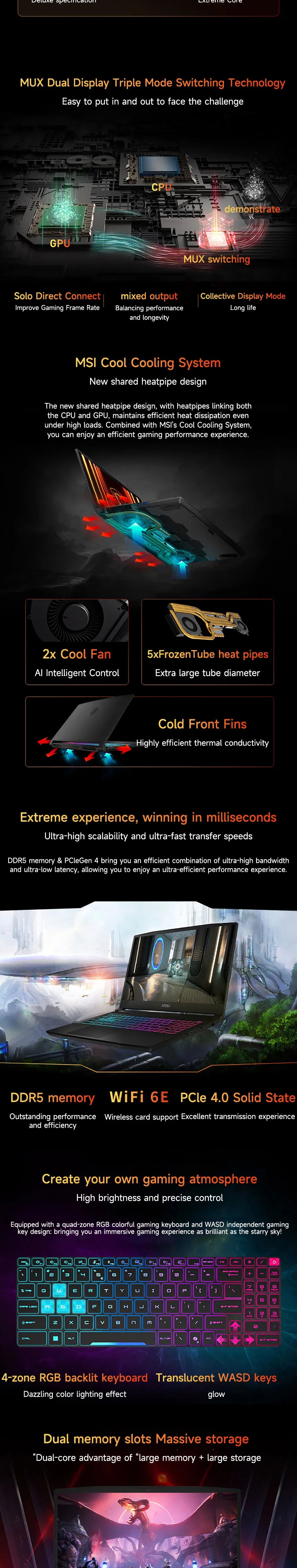 2025 MSI Katana 17 HX Gaming Laptop 17.3 Inch 2.5K QHD 240Hz IPS Screen Netbook i9-14900HX 32GB 2TB RTX5060 Notebook Computer PC