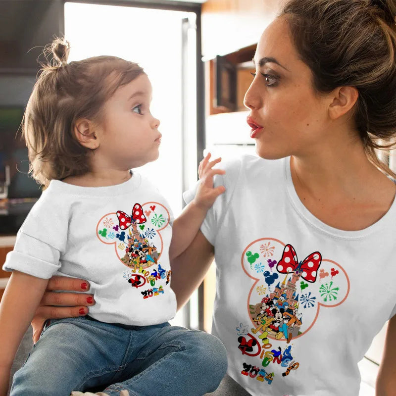 2024 Disney Trip Shirts Funny Mickey Minnie Family Matching Outfits Look First Disneyland Trip Mom Dad Kids Tshirt Baby Clothes