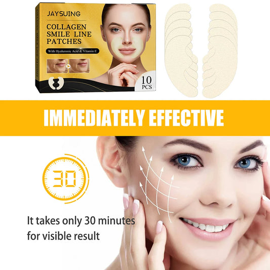 10pcs/Box Forehead Line Removal Patch Nasolabial Folds Collagen Wrinkle Face Patch Anti-Aging Face Lift Beauty Skin Care Pad