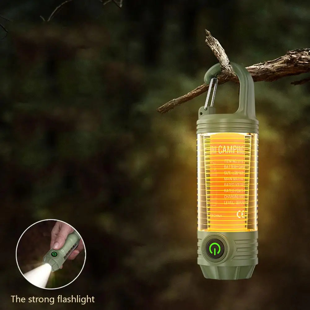 1000LM Super Bright Outdoor Hiking Fishing Tent Lamp 1200mAh Rechargeable Dual Light Source Tent Light Outdoor Camping Lantern