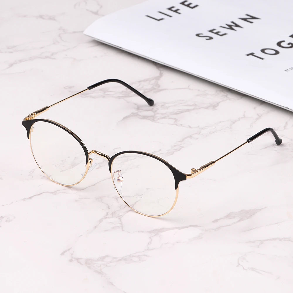 Classic Semi Rimless Anti Blue Light Blocking Glasses Men Square Ray Filter Eyeglasses Frames Computer Women Goggles