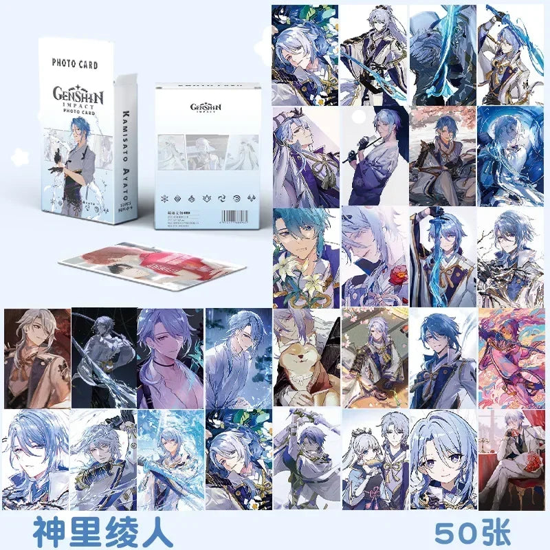 Hot Game Impact 50PCS/Set Decor Laser Lomo Card Photocard HD Double-sided Small Album Photo Card For Fans Collection Postcard