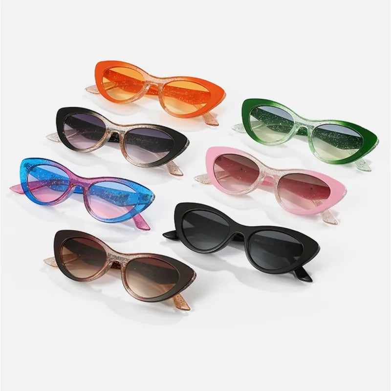 KLASSNUM Women 2024 Trendy Cat Eye Sunglasses Y2K Bowknot Frame Sun Glassses Luxury Brand Designer Gradient Eyewear Anti UV400