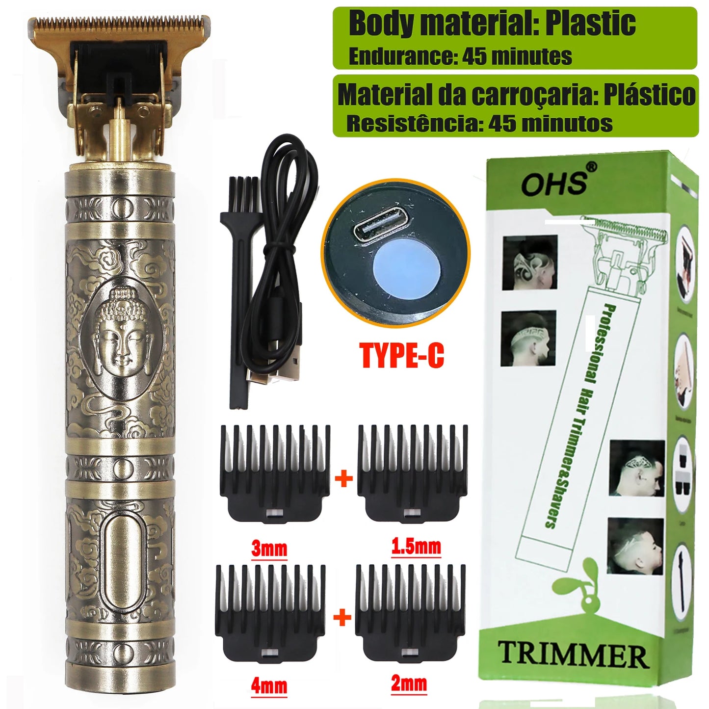 LCD Display T9 Hair Clipper Beard Shaving Body Hair Trimmer Clippers Electric Men Haircut Machine 0mm Barber Shaver