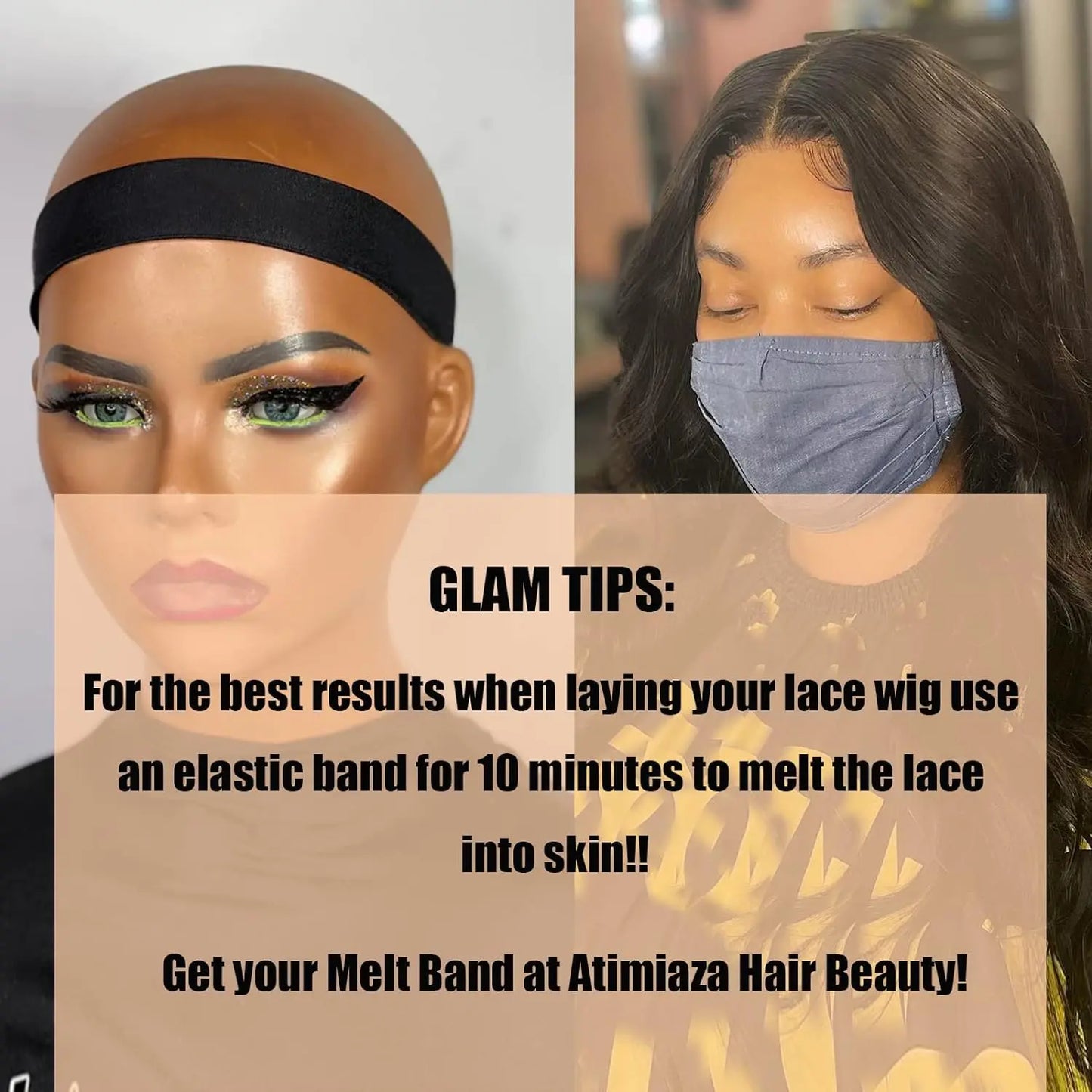 Wig Band For Edges Melt Band For Lace Wigs Adjustable Magic Sticker Edge Slayer Band 2.5cm Width Elastic Band for Hair Edges