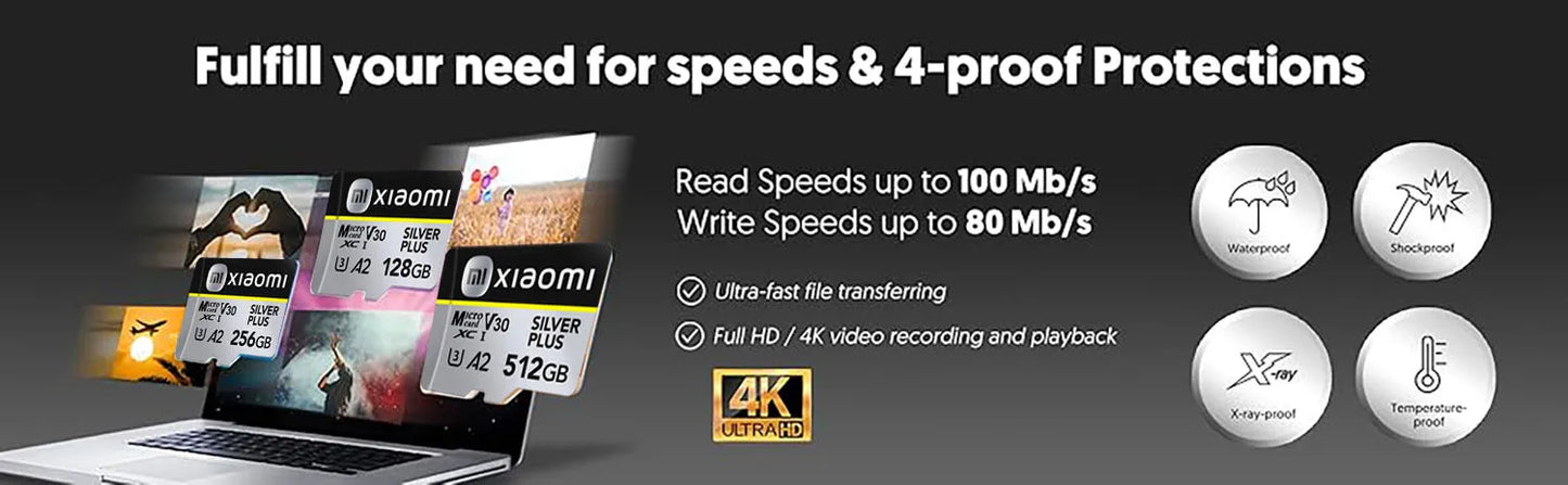 Xiaomi SD Memory Card 1TB 512GB Ultra Micro SD Card 128GB 256GB U3 V30 4K Full HD TF Memory Flash Card For Phone Computer