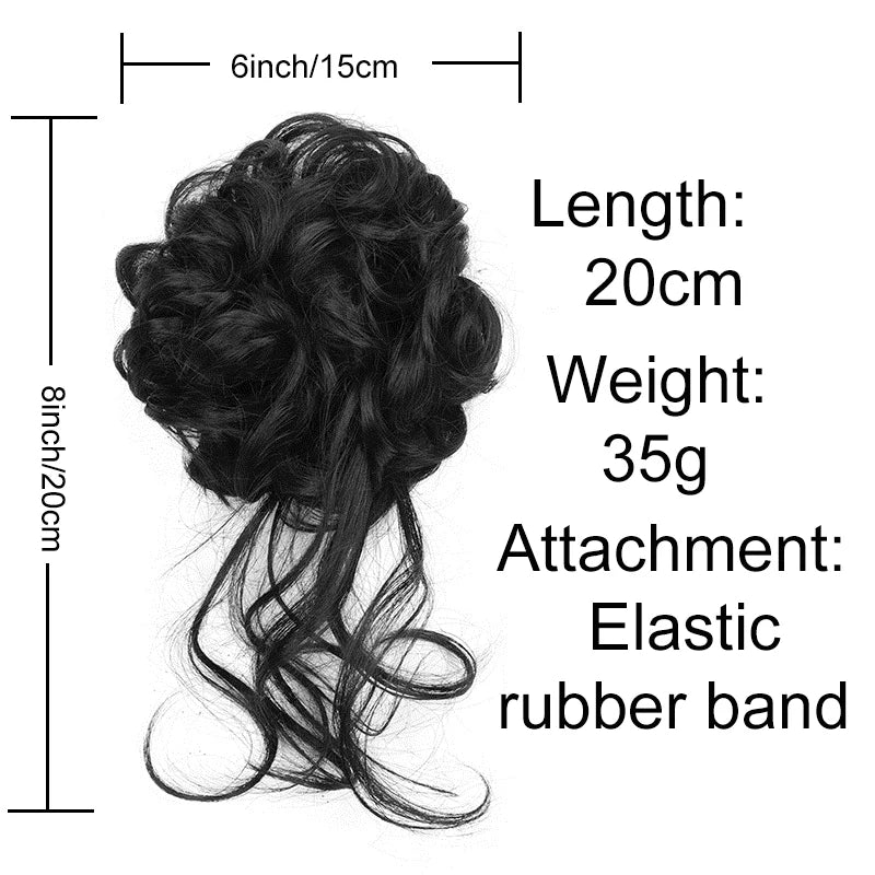 Synthetic Messy Donut Hair Buns Tousled Updo Chignon Elastic Hair Extension Hair Accessories for Women
