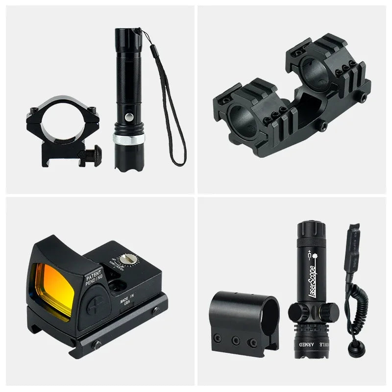 Tactical 6-24x50 AOEG Optical Sight Long Range Rifle Scope with Red Green Dot Laser Combo Riflescope Hunting Airsoft Scopes