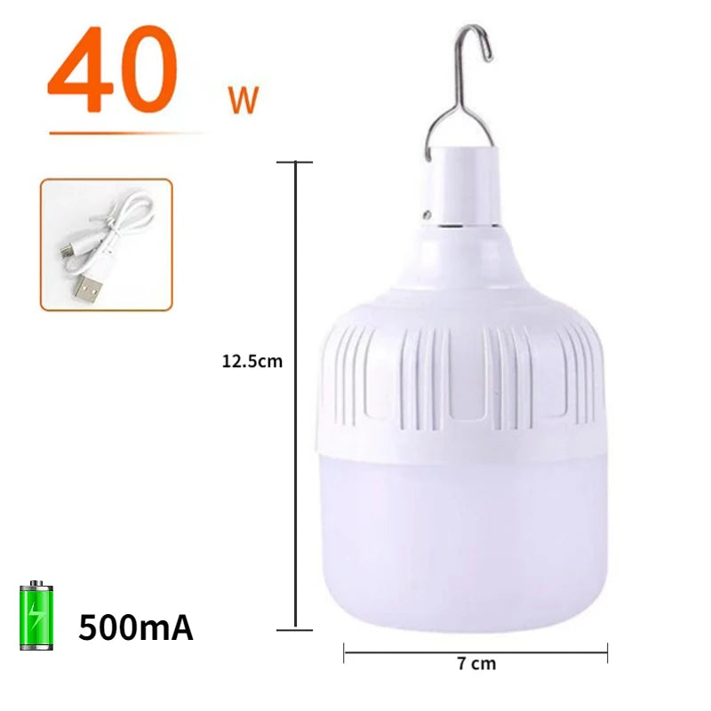 Portable Camping Light USB Rechargeable LED Emergency Lamp Bulb Hook Up Tent Light Garden Lighting Fishing Lantern Night Lights