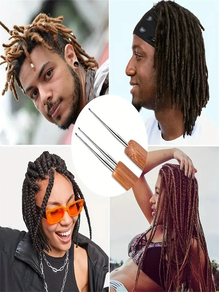 0.75MM needle size 6 pieces crochet hooks set hair braiding tools dreadlocks hair crocheting needles set