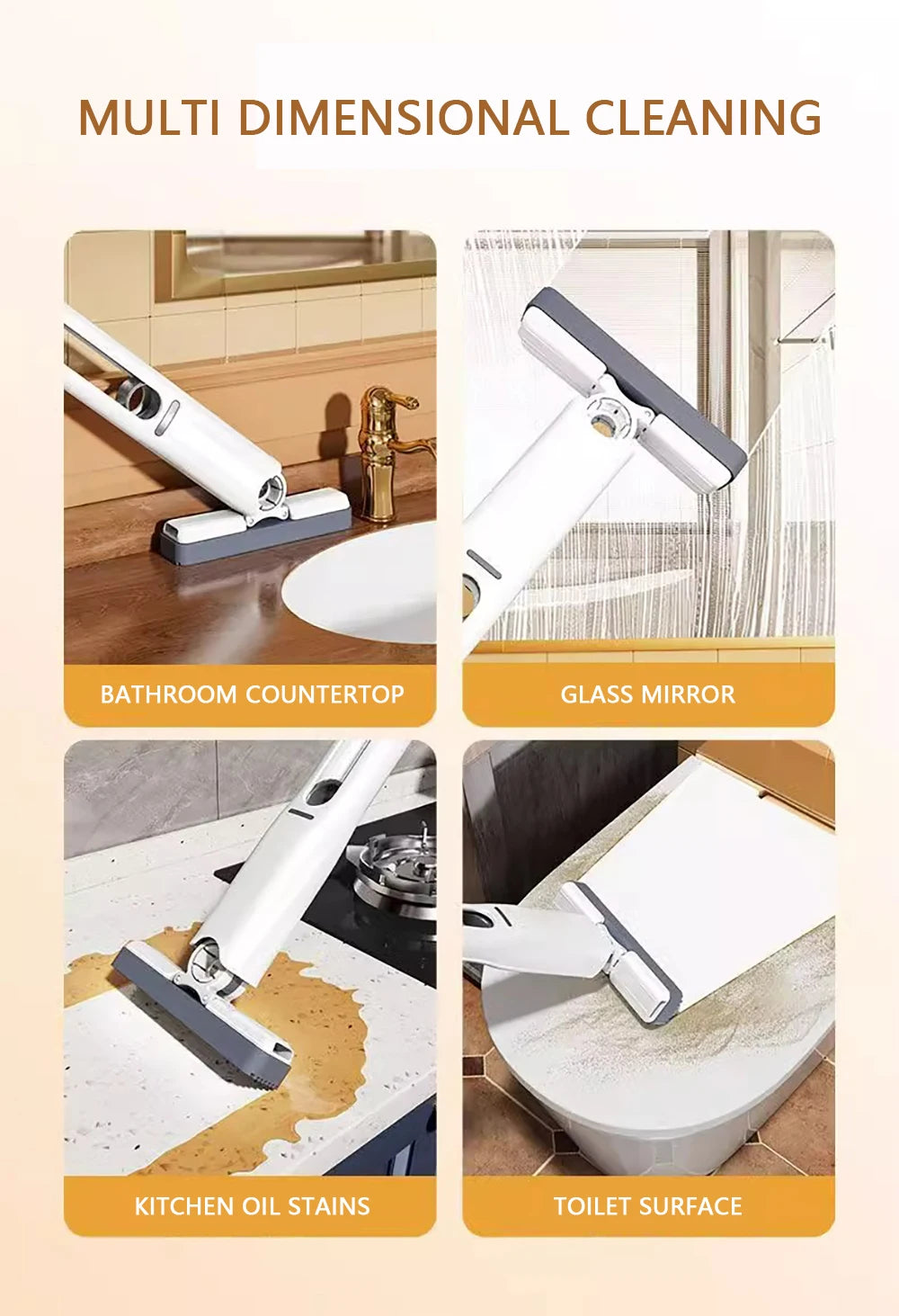 Mini Mop Self Squeeze Mop Powerful Folding Household Clean Tools No Hand Wash Strong Absorbent Mop for Bathroom Kitchen Desktop