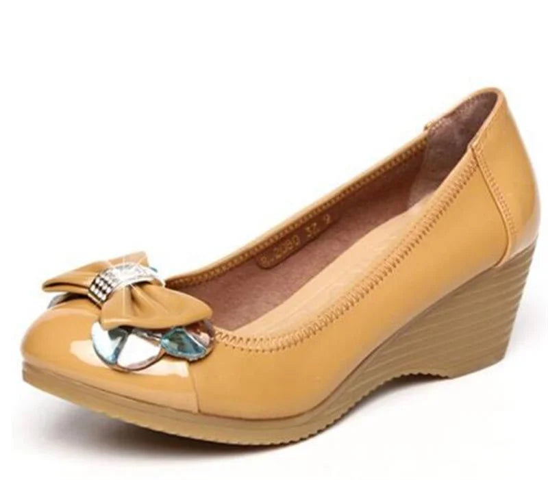 ZXRYXGS Brand Shoes 2024 New Rhinestone Bow Slope with Wild Women High Heel Shoes OL Work Shoes Woman Fashion Shoes High Heels