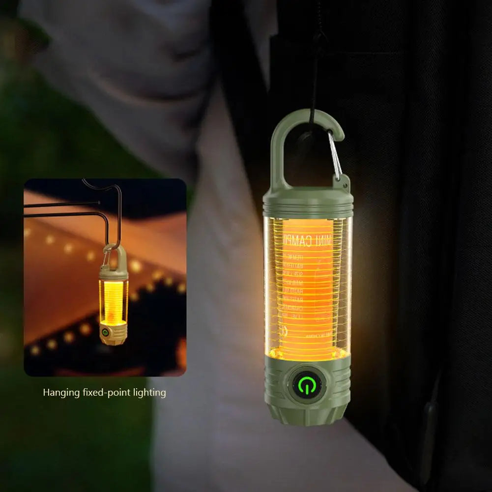 1000LM Super Bright Outdoor Hiking Fishing Tent Lamp 1200mAh Rechargeable Dual Light Source Tent Light Outdoor Camping Lantern