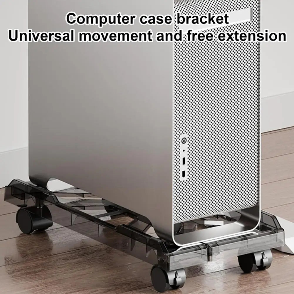 Adjustable Mobile CPU Stand Heavy-Duty PC Tower Stand With 4 Caster Wheels Ventilated Under Desk CPU Holder PC Floor Cart