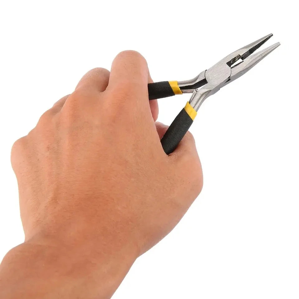 1Pcs Portable Durable Carbon Steel Forging Jewellery Pliers Light Weight Mini Pliers Hand Tools Round Flat Long Nose Pliers