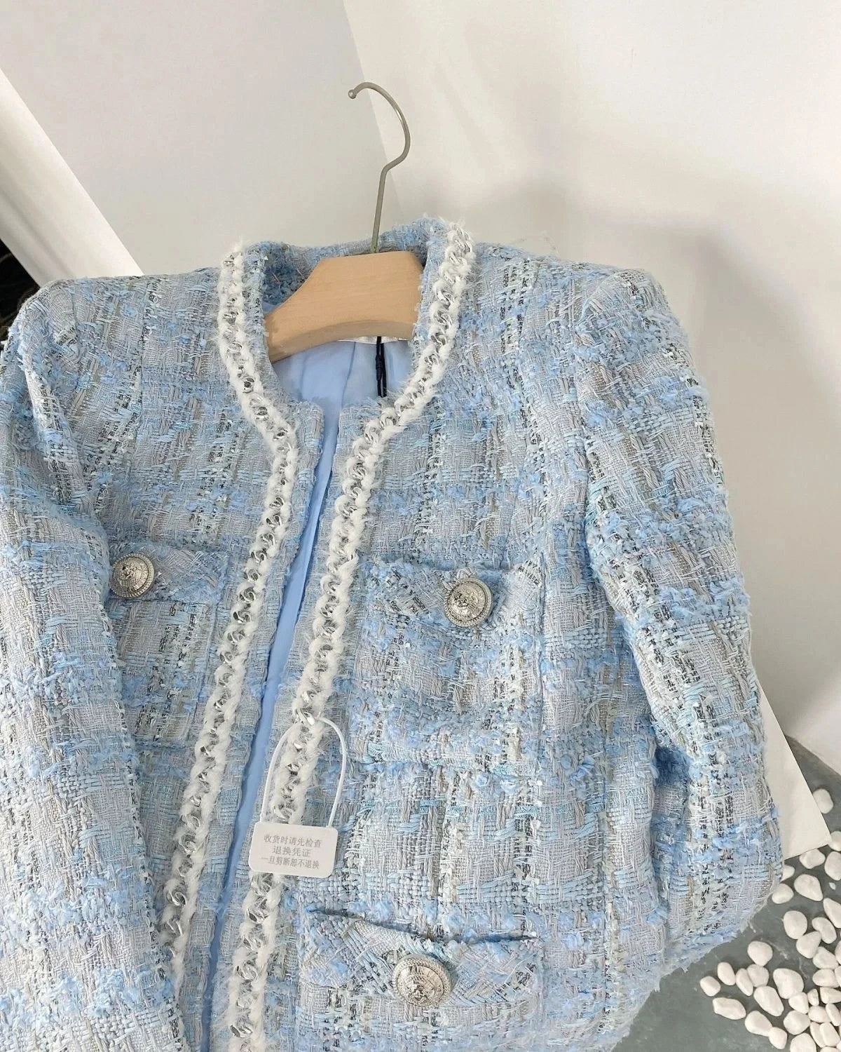 Women' Small fragrance Temperament plaid Coat 2024 Autumn New lady style long-sleeved tassel tweed coat high-end Ladies Jacket