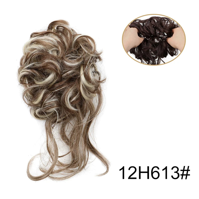 Synthetic Messy Donut Hair Buns Tousled Updo Chignon Elastic Hair Extension Hair Accessories for Women